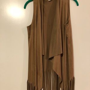 Brown Suede Fringe Vest